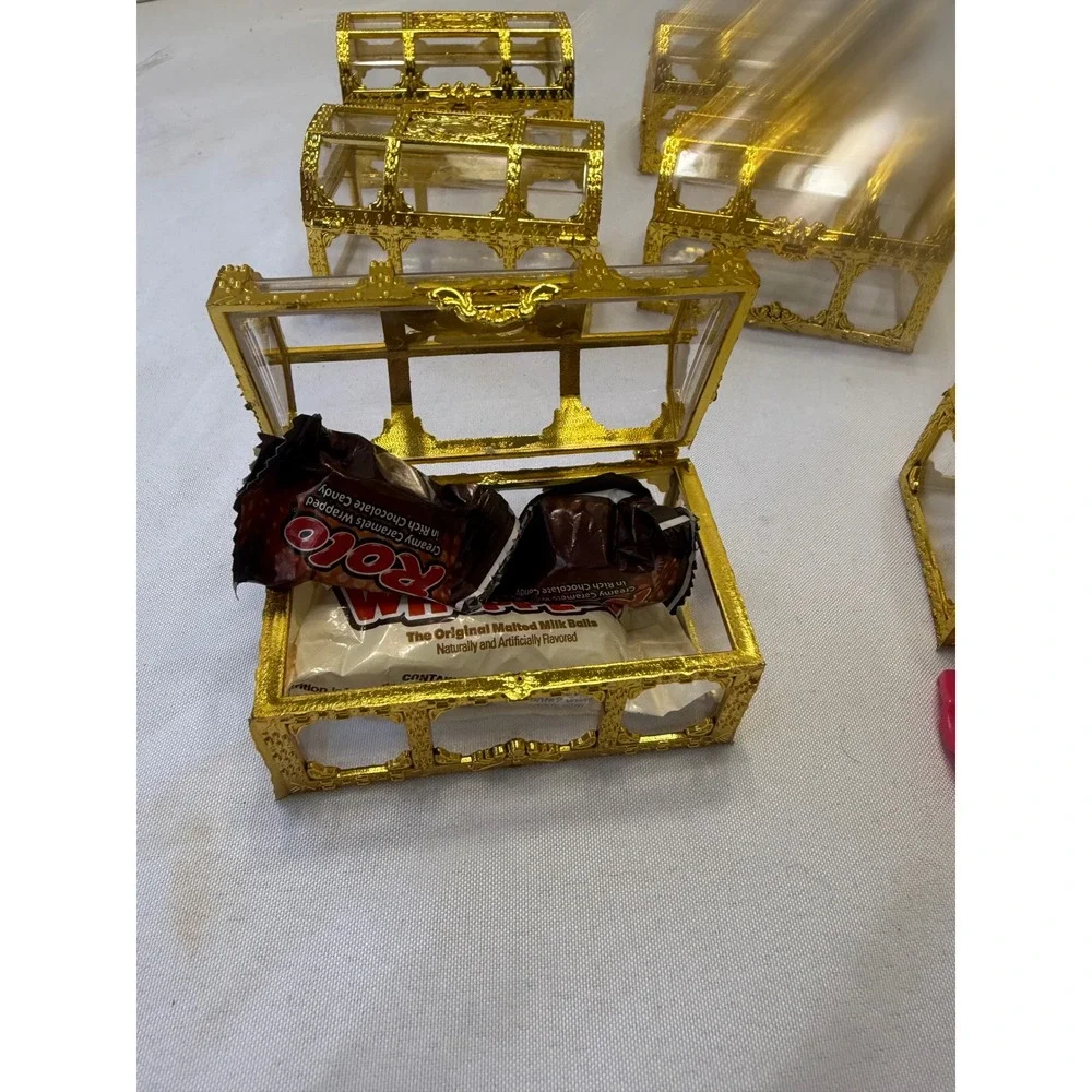 Gold 12Treasure Chest Candy Box Favor Party Wedding Decorative Containers henna